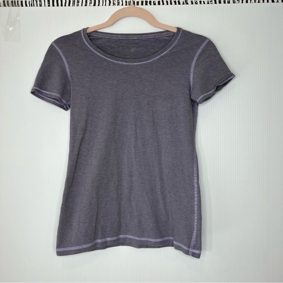 Lululemon Gray Short Sleeve athletic Top - Picture 1 of 10